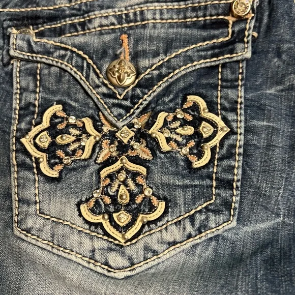 Miss Me Women's Blue Straight Leg Jeans - Picture 10 of 11